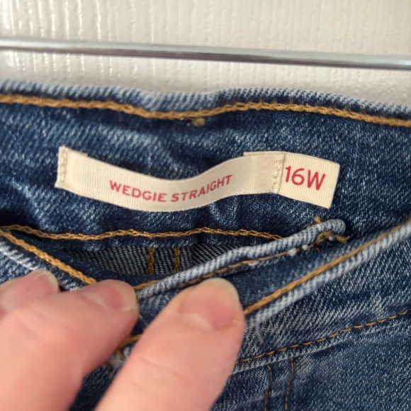 Levi’s Weggie high rise Blue Straight Jeans SZ 16 W - Picture 3 of 9